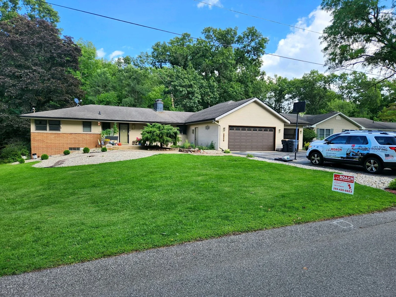 Michigan home with a completed Roach Home Improvement roof