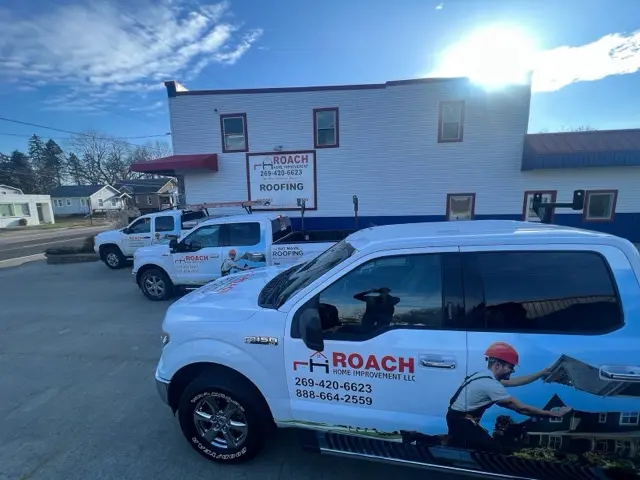 Roach Home Improvement office and wrapped company vehicle