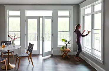 Bright home interior with replacement windows and doors